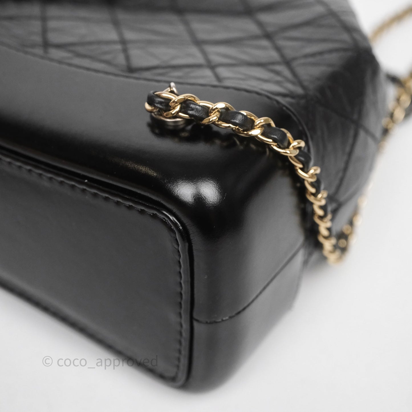 Chanel Small Gabrielle Backpack Quilted Black Aged Calfskin