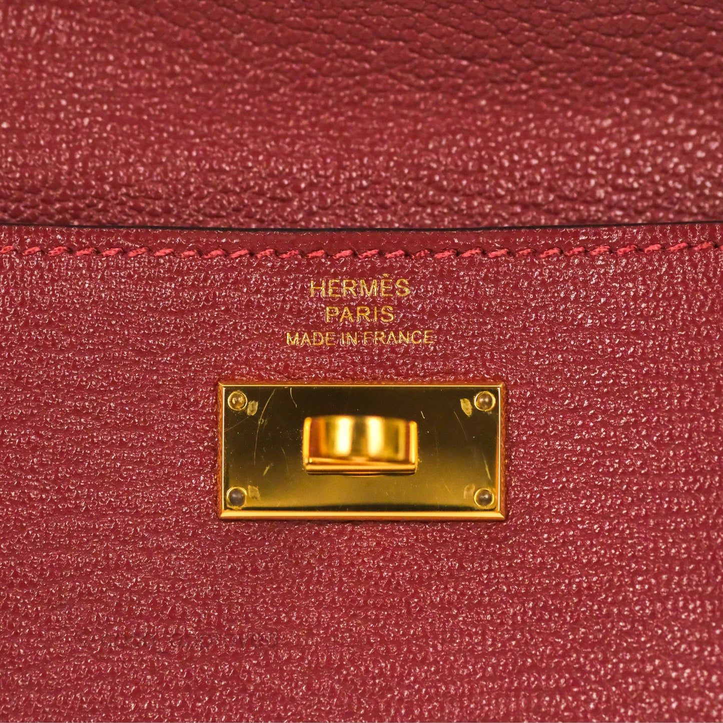 Hermès Kelly Pocket Compact Wallet Chevre Mysore Dark Red Gold Hardware