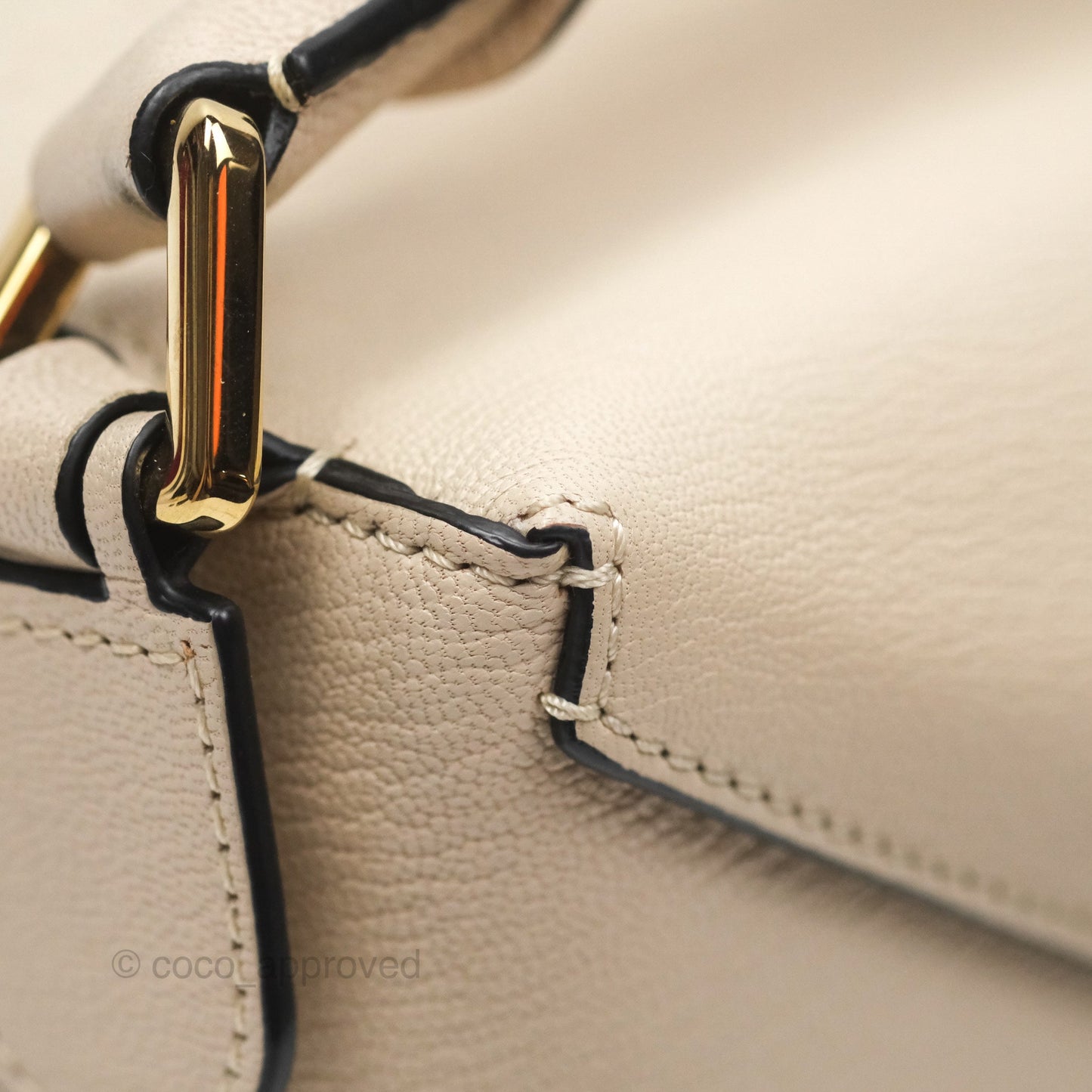 Loewe Small Puzzle Bag Beige Calfskin Gold Hardware