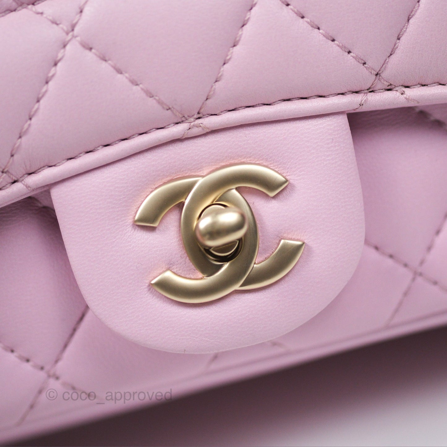 Chanel Quilted Flap Bag Pink Lambskin Aged Gold Hardware