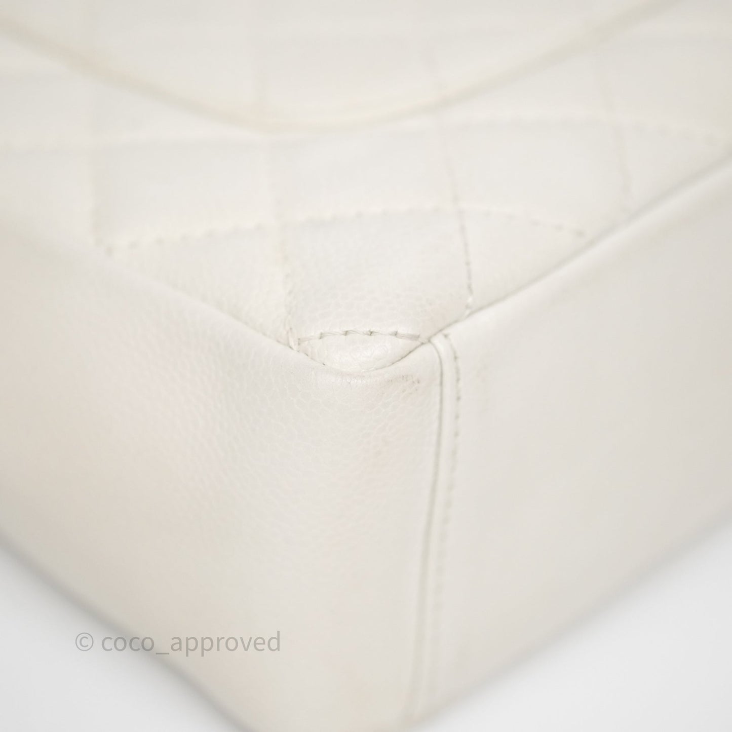 Chanel Vertical GST White Caviar Silver Hardware
