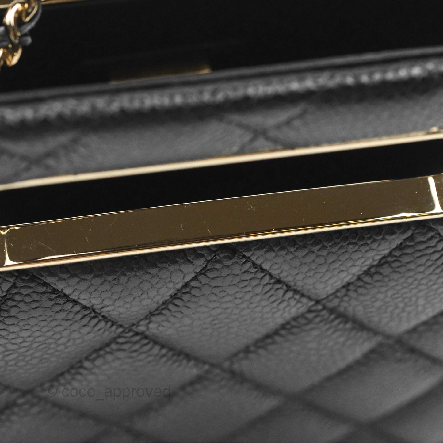 Chanel Evening Bag Caviar Black Gold Hardware 22S