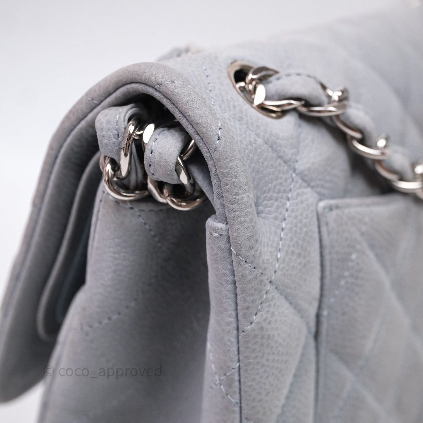 Chanel Jumbo Double Flap Grey Caviar Gold Hardware⁣⁣