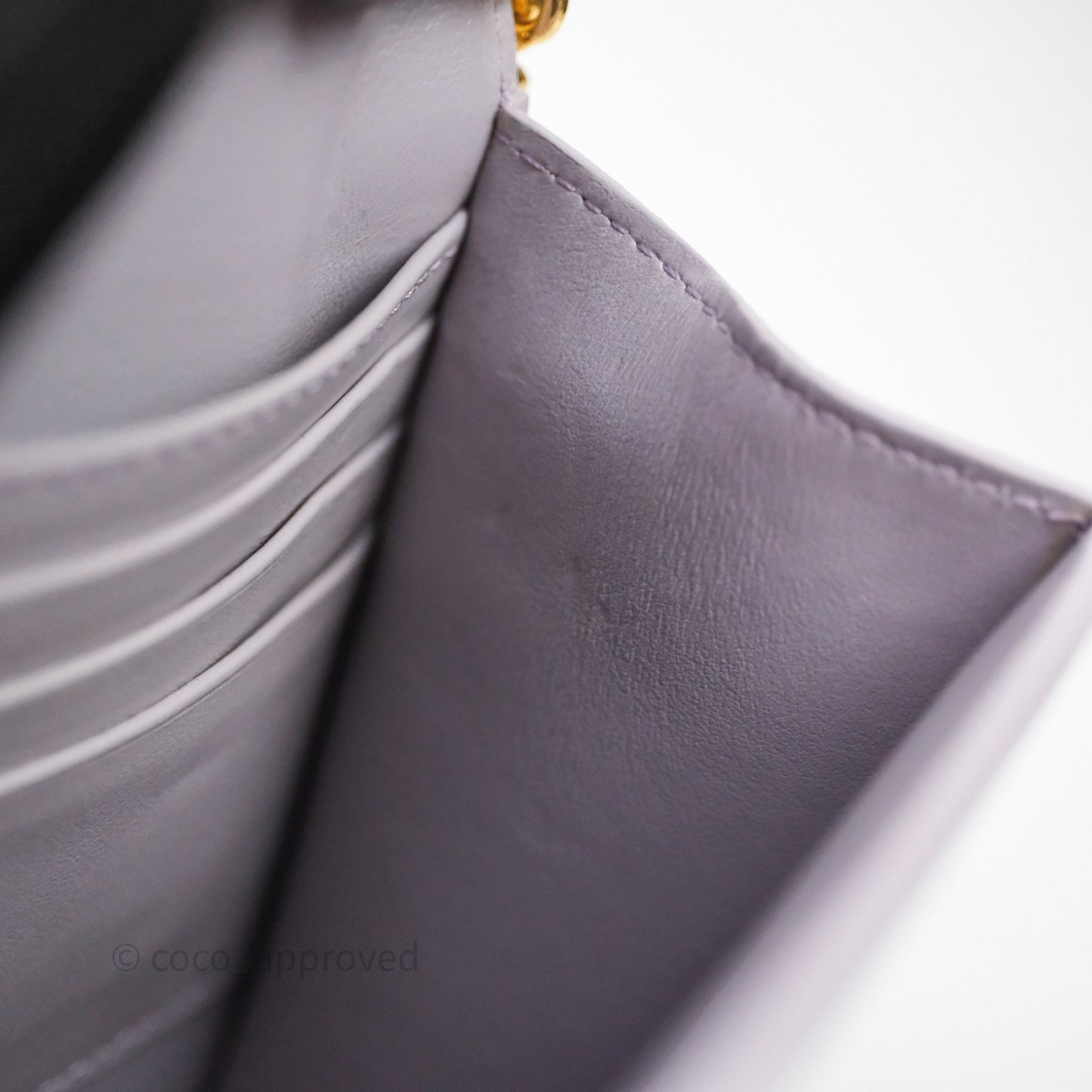 Celine Margo Wallet On Chain in Purple lavender Shiny Calfskin