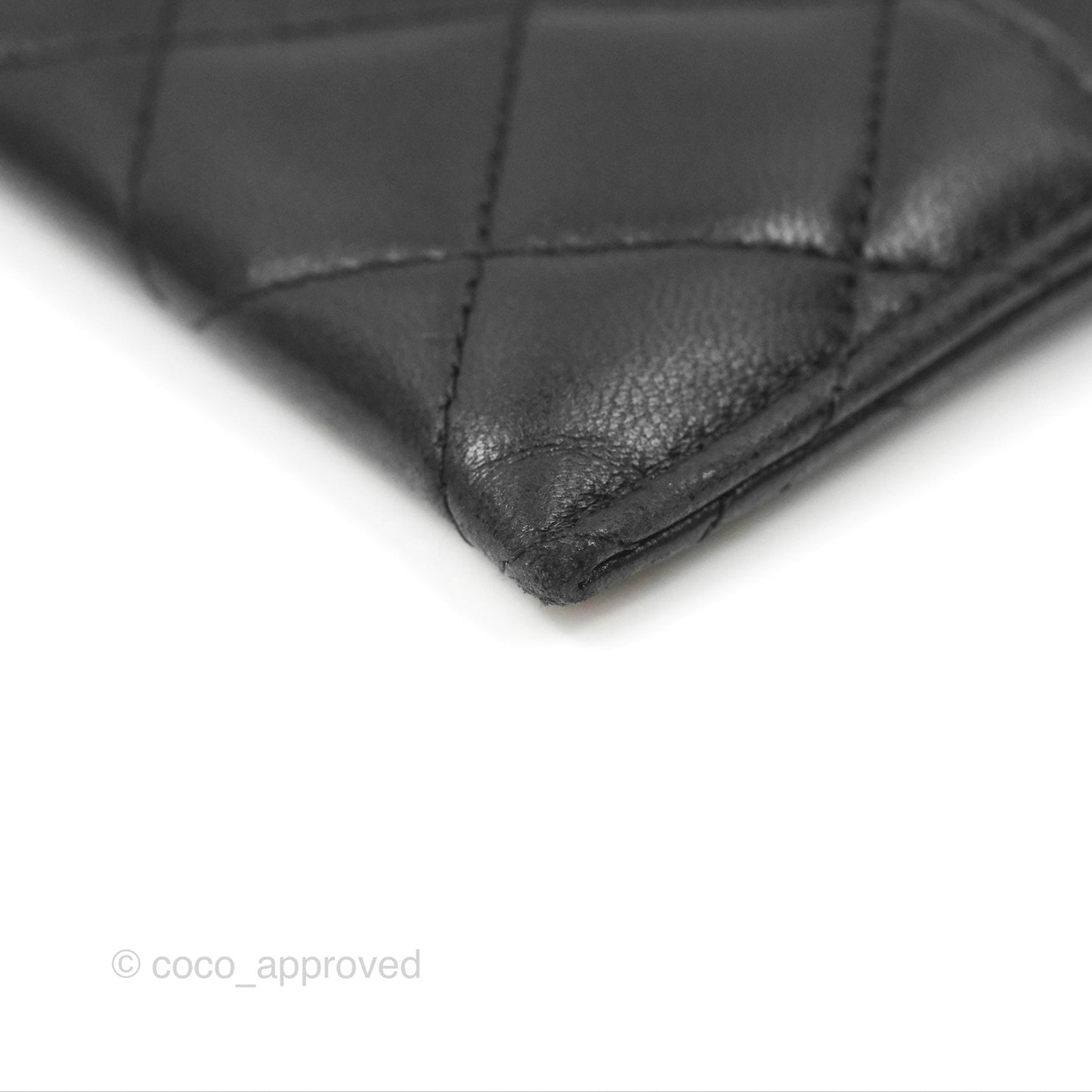 Chanel Classic Flat Card Holder Black Lambskin Gold Hardware