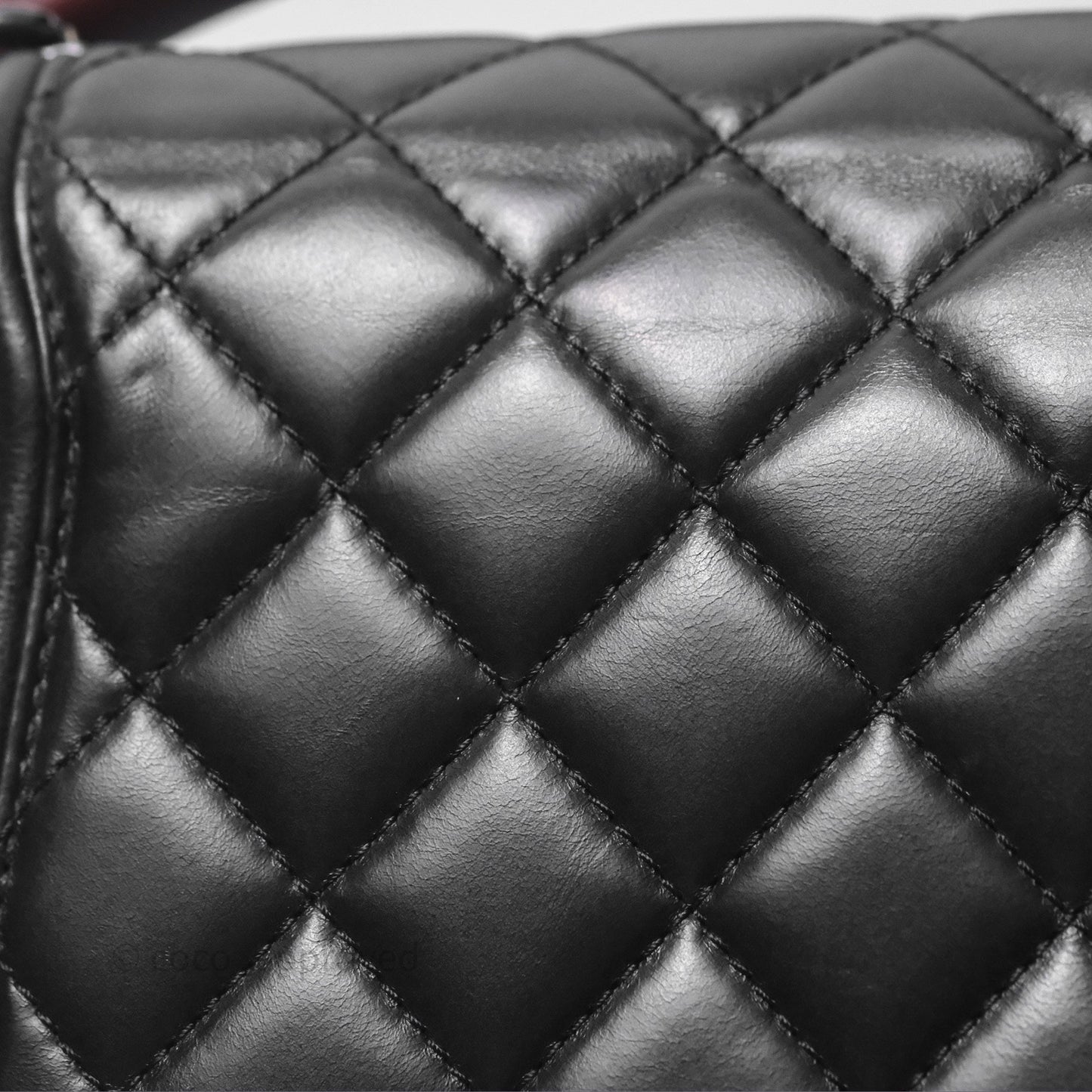 Chanel Quilted Large Prestige Top Handle Flap Calfskin Black Ruthenium Hardware