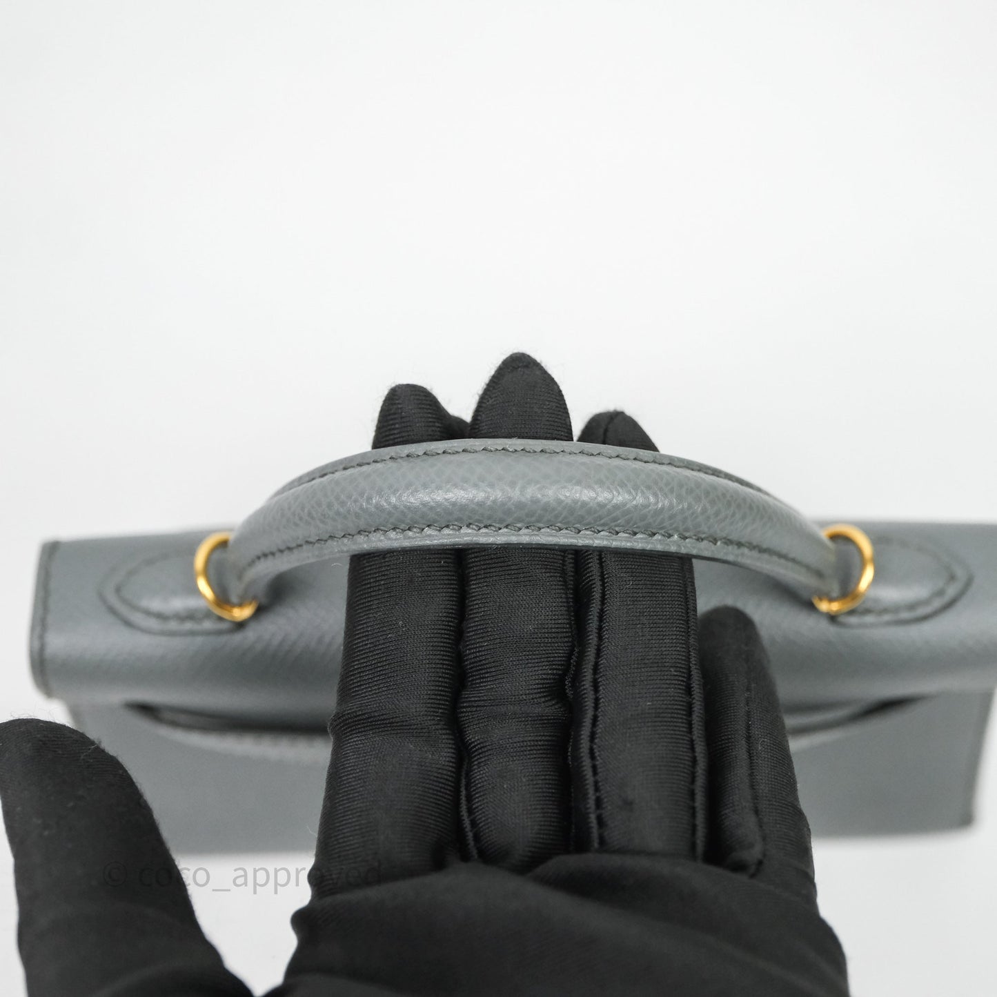 Hermès Mini Kelly Vert Amande 63 Epsom Gold Hardware