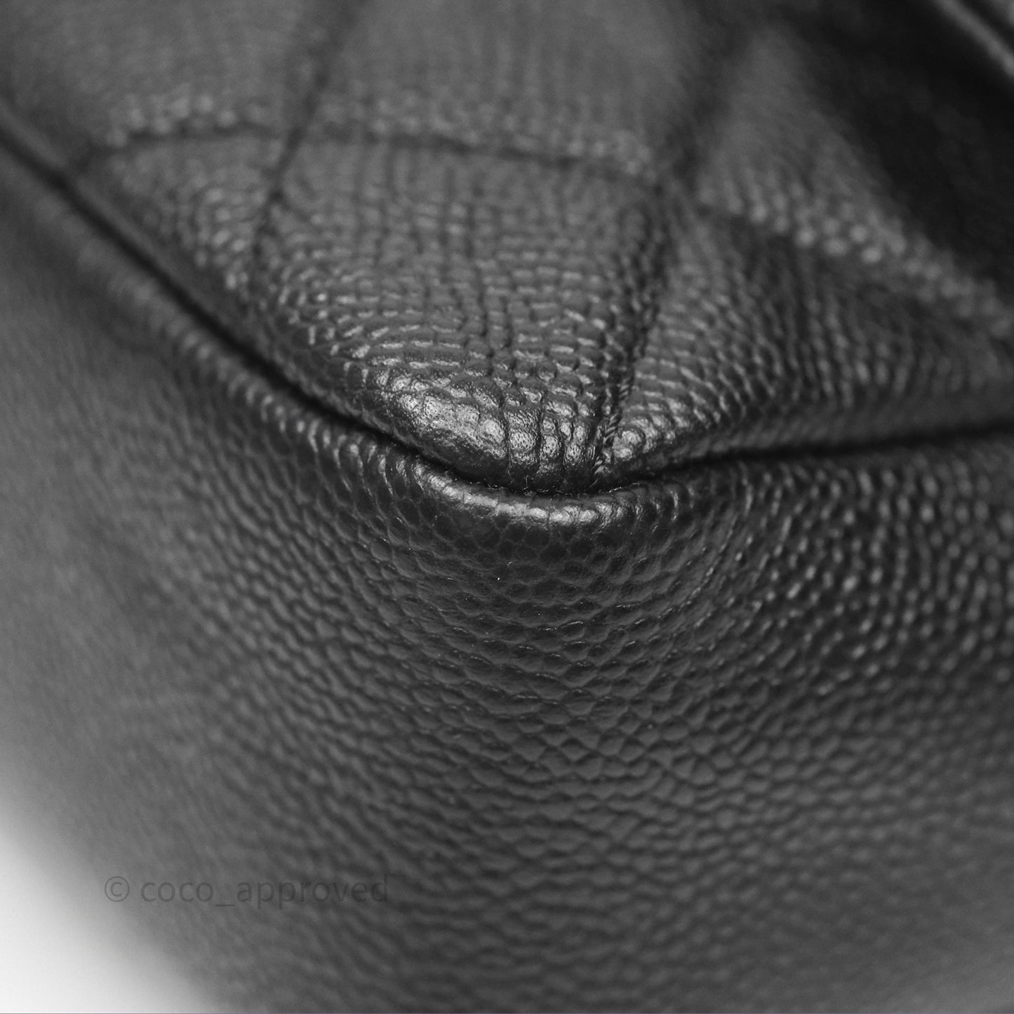Chanel Quilted Easy Flap Bag Black Caviar Silver Hardware