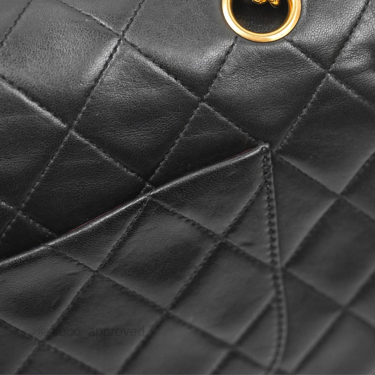 Chanel Vintage Classic Medium Flap Black Lambskin 24K Gold Hardware