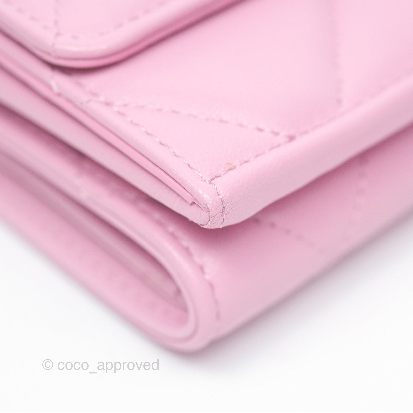 Chanel 19 Short Trifold Wallet Pink Lambskin Silver Hardware