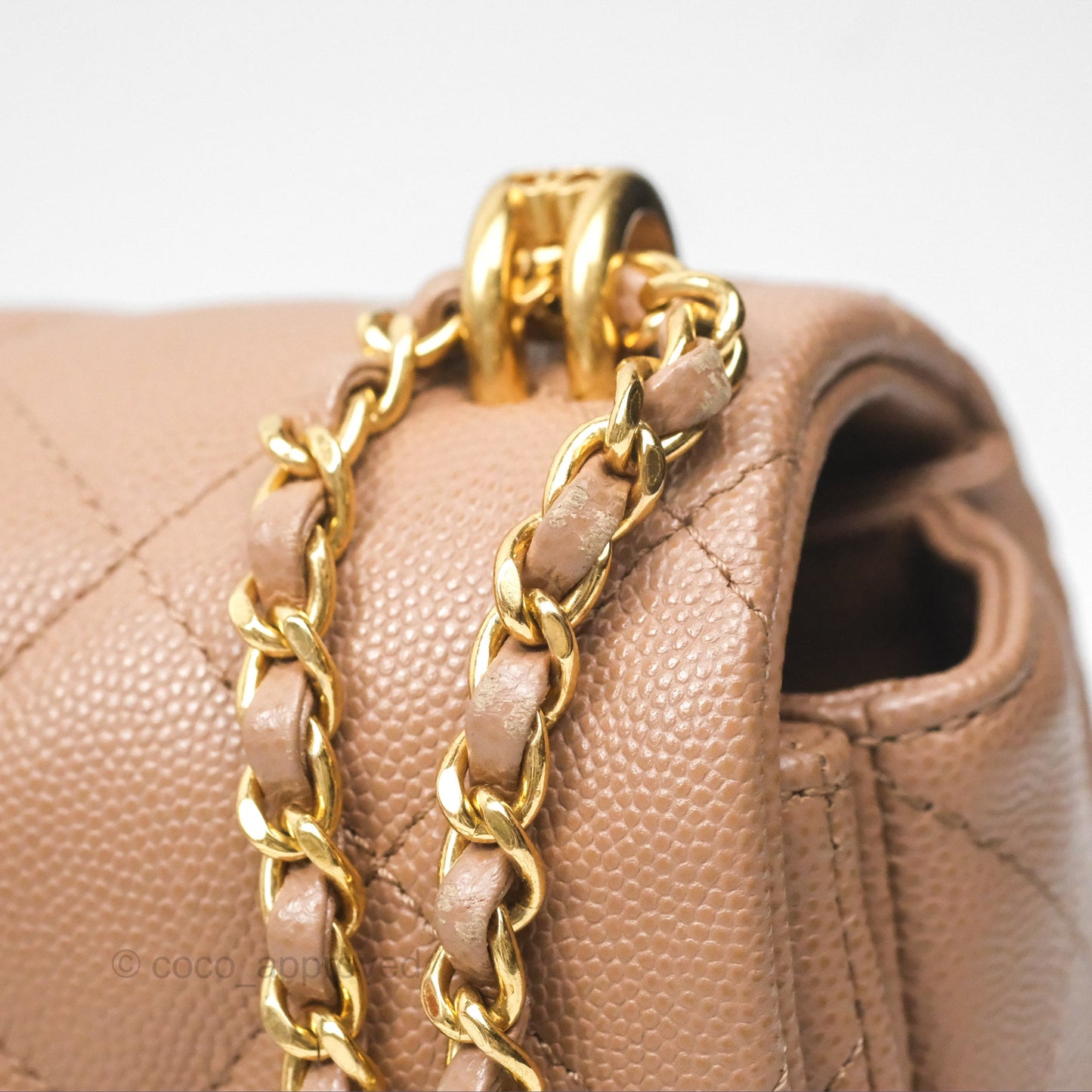 Chanel Coco First Dark Beige Flap Bag Caviar Gold Hardware 22K