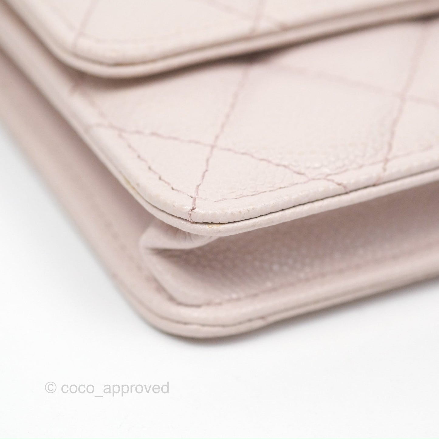 Chanel Miss Coco Clutch With Chain Quilted Lilac Pink Caviar Gold Hardware