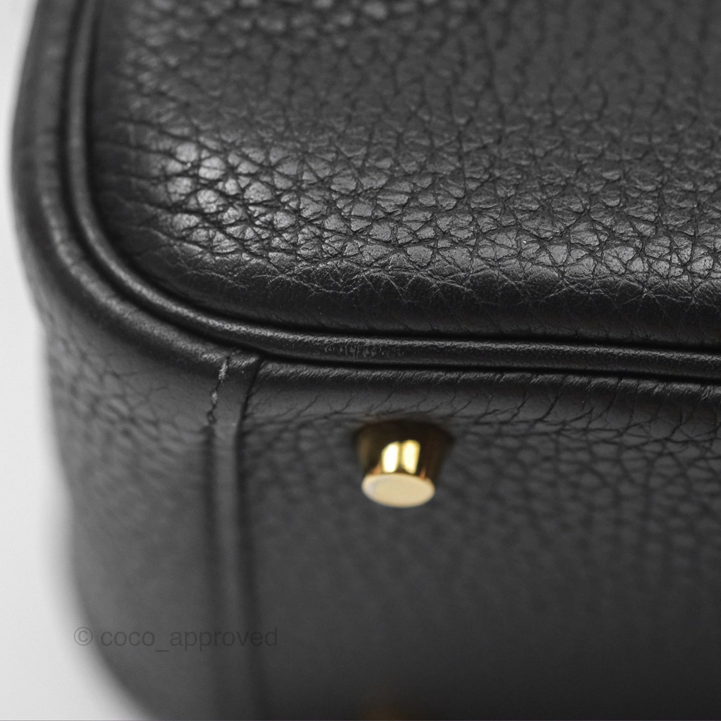 Hermès Mini Lindy 20 Noir 89 Clemence Gold Hardware