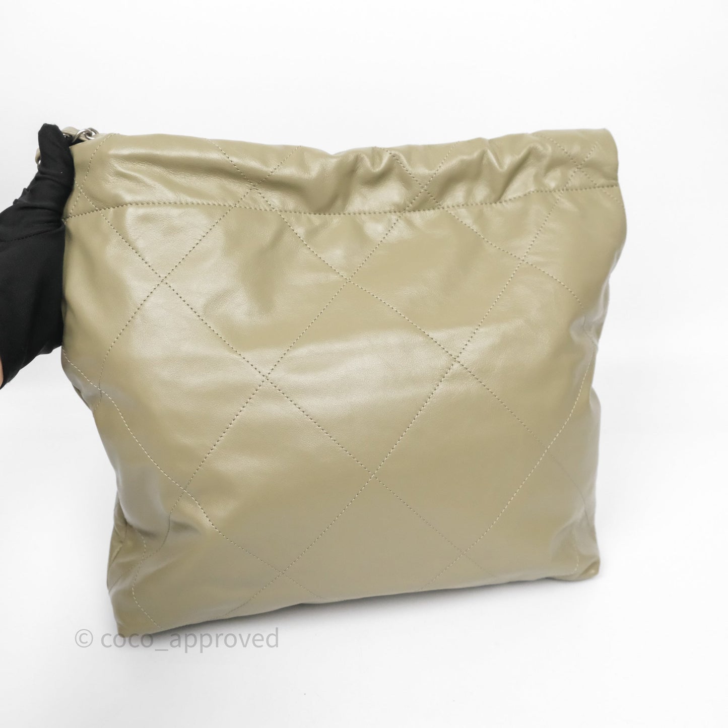 Chanel 22 Small Sage Green Shiny Calfskin Silver Hardware