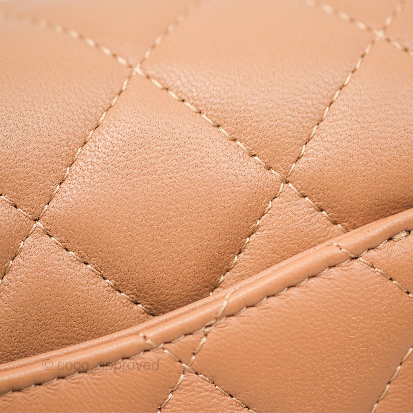 Chanel Quilted Mini Rectangular Dark Beige Lambskin Gold Hardware