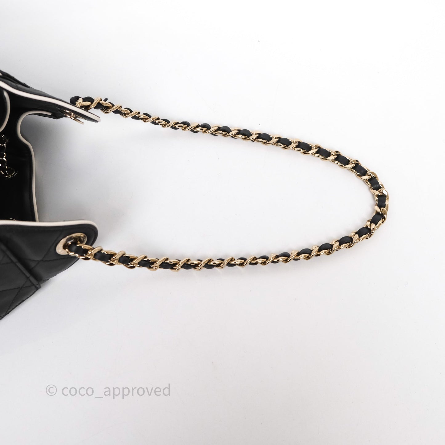 Chanel 25 Mini Bag Black/ White Calfskin Gold Hardware