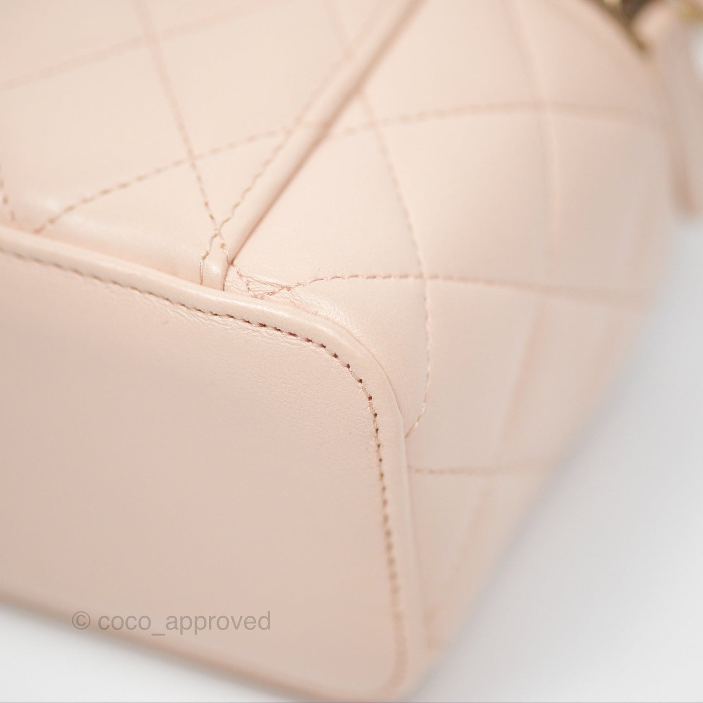 Chanel Classic Mini Pearl Crush Vanity With Chain Light Pink Lambskin Aged Gold Hardware