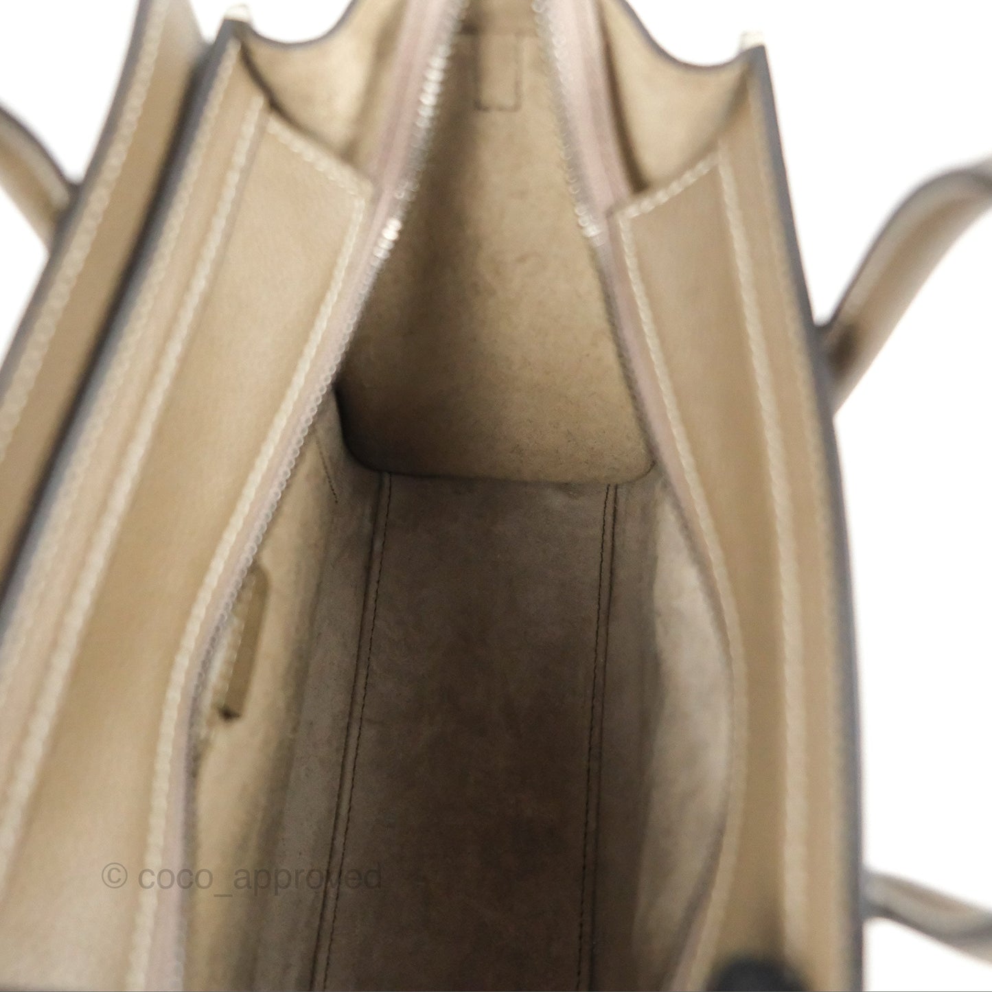 Celine Nano Luggage in Souris Drummed Calfskin