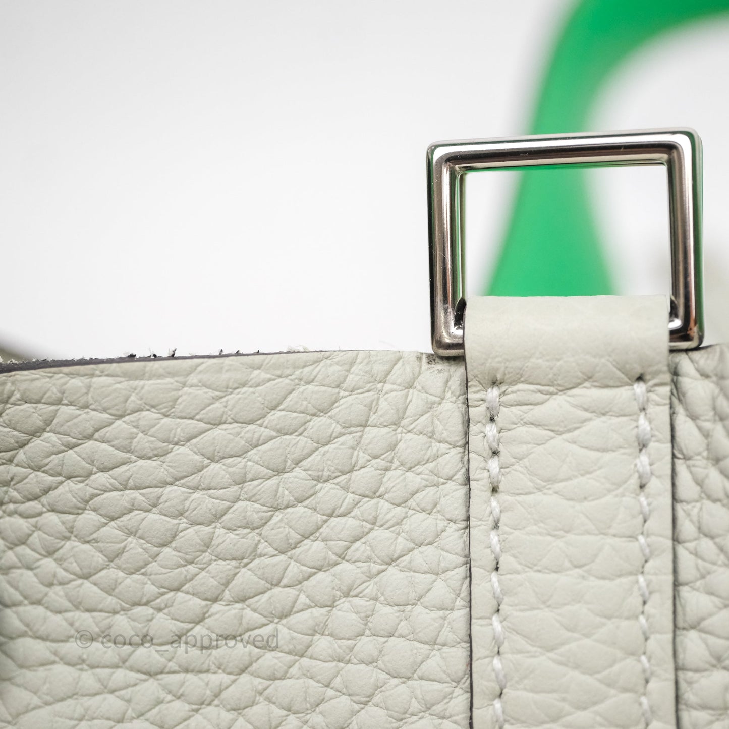 Hermes Picotin 18 Gris Neve/Vert 0V Comics Clemence Palladium Hardware