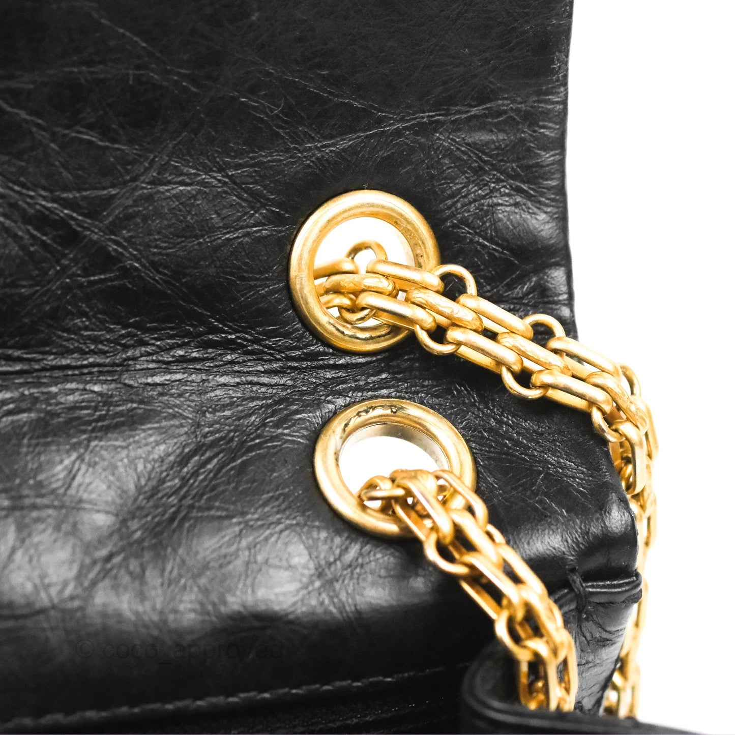 Chanel Mini Reissue 224 Black Aged Calfskin Aged Gold Hardware
