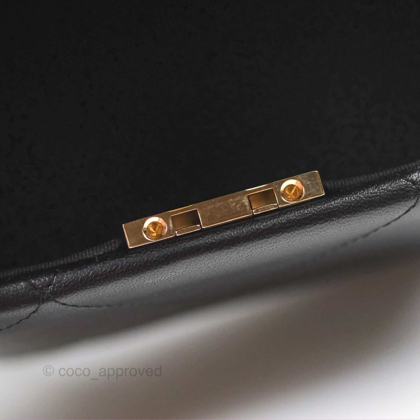 Chanel Small Hexagon Vanity Case Black Lambskin Gold Hardware