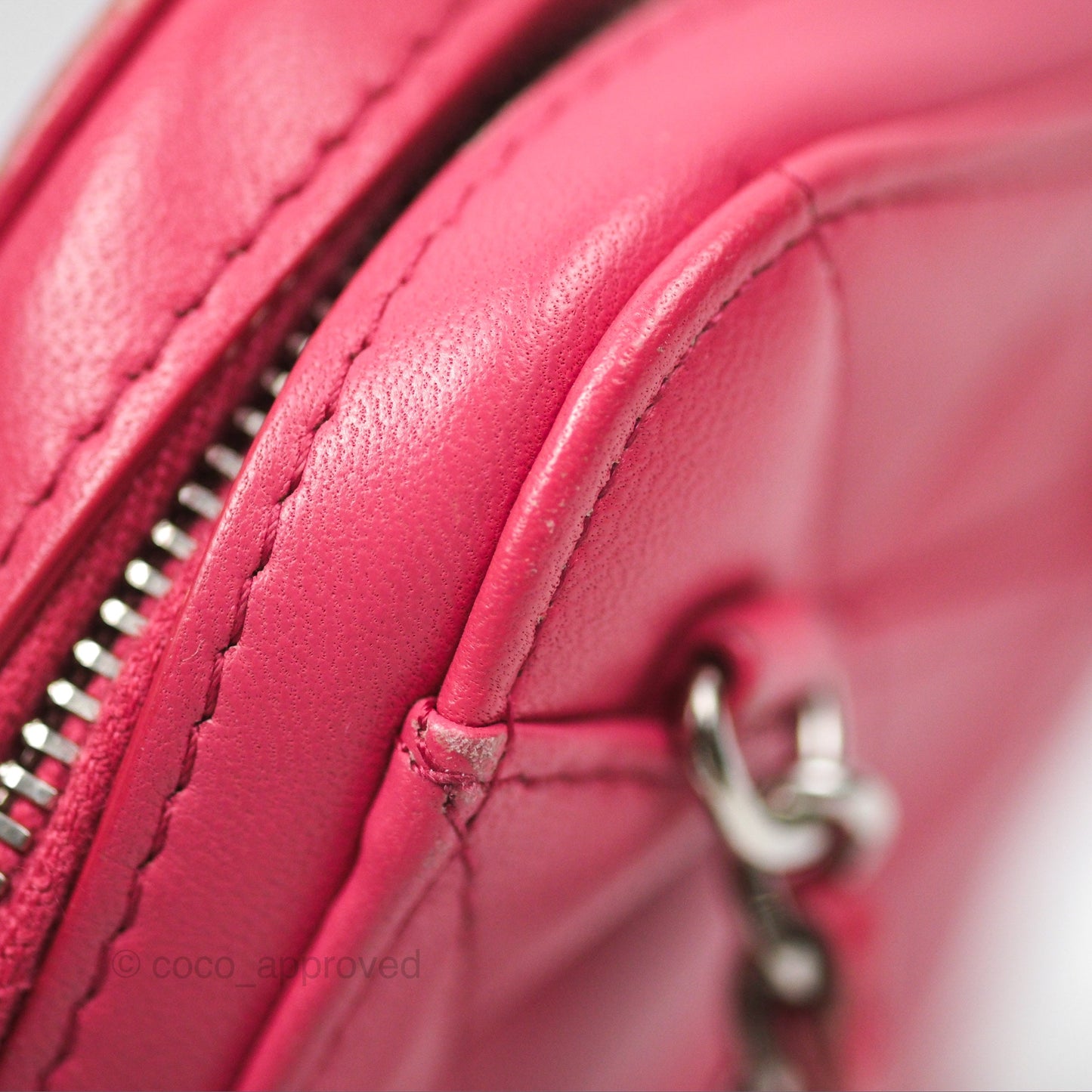 Chanel Quilted Phone Holder Pink Lambskin Silver Hardware