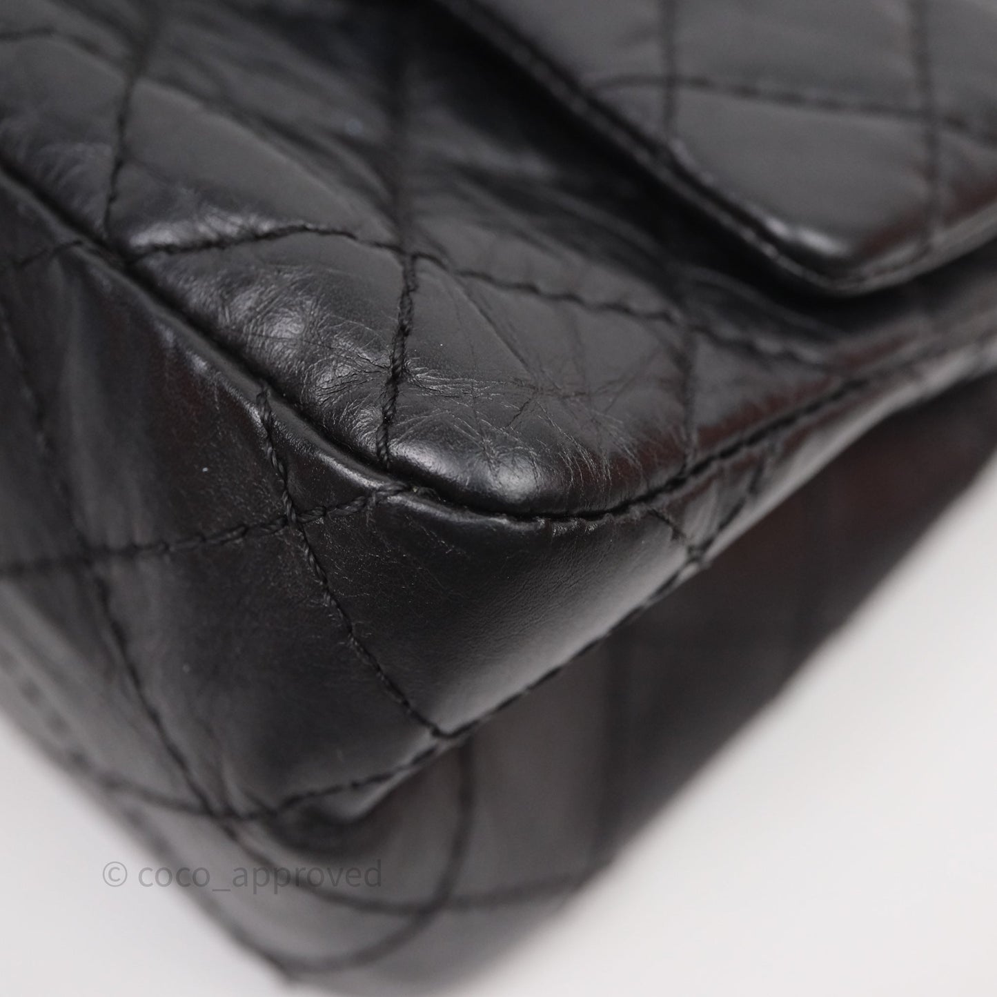 Chanel Reissue 225 Quilted Black Crumple Calfskin Ruthenium Hardware