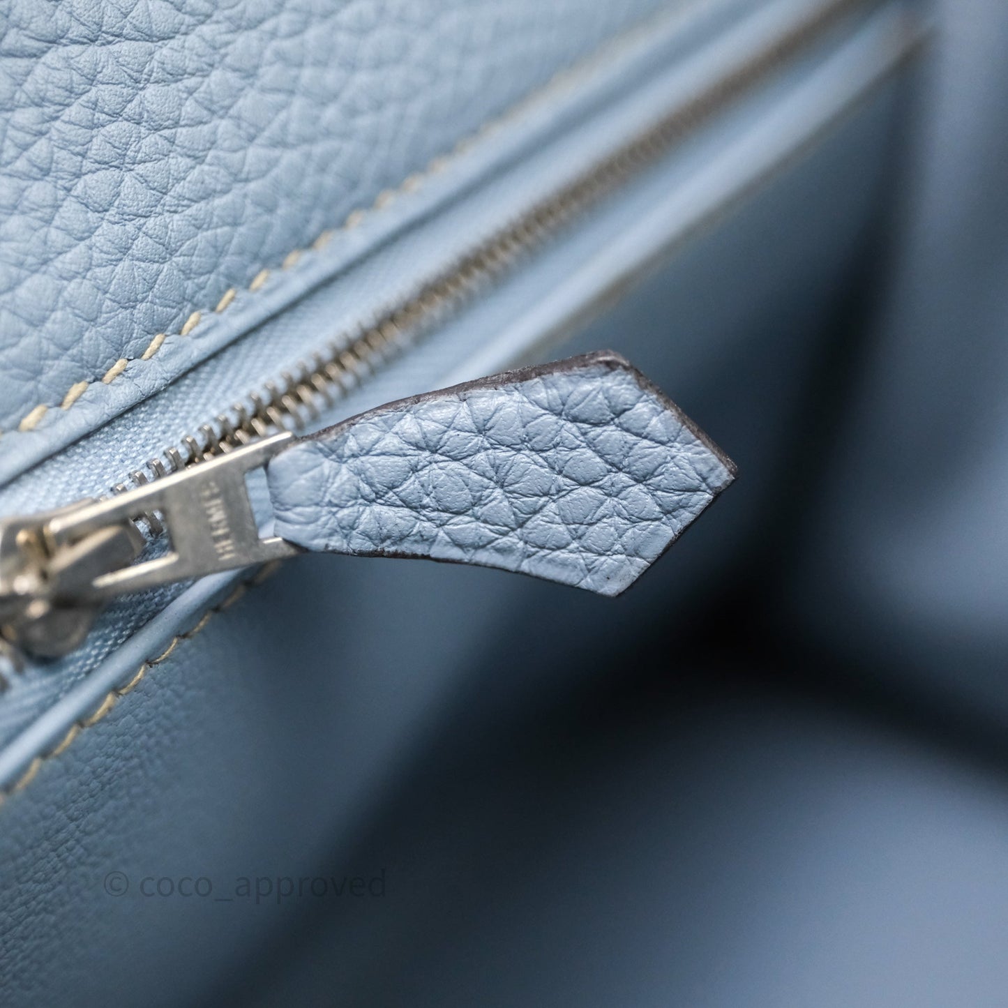 Hermès Kelly 28 Bleu Lin J7 Togo Palladium Hardware