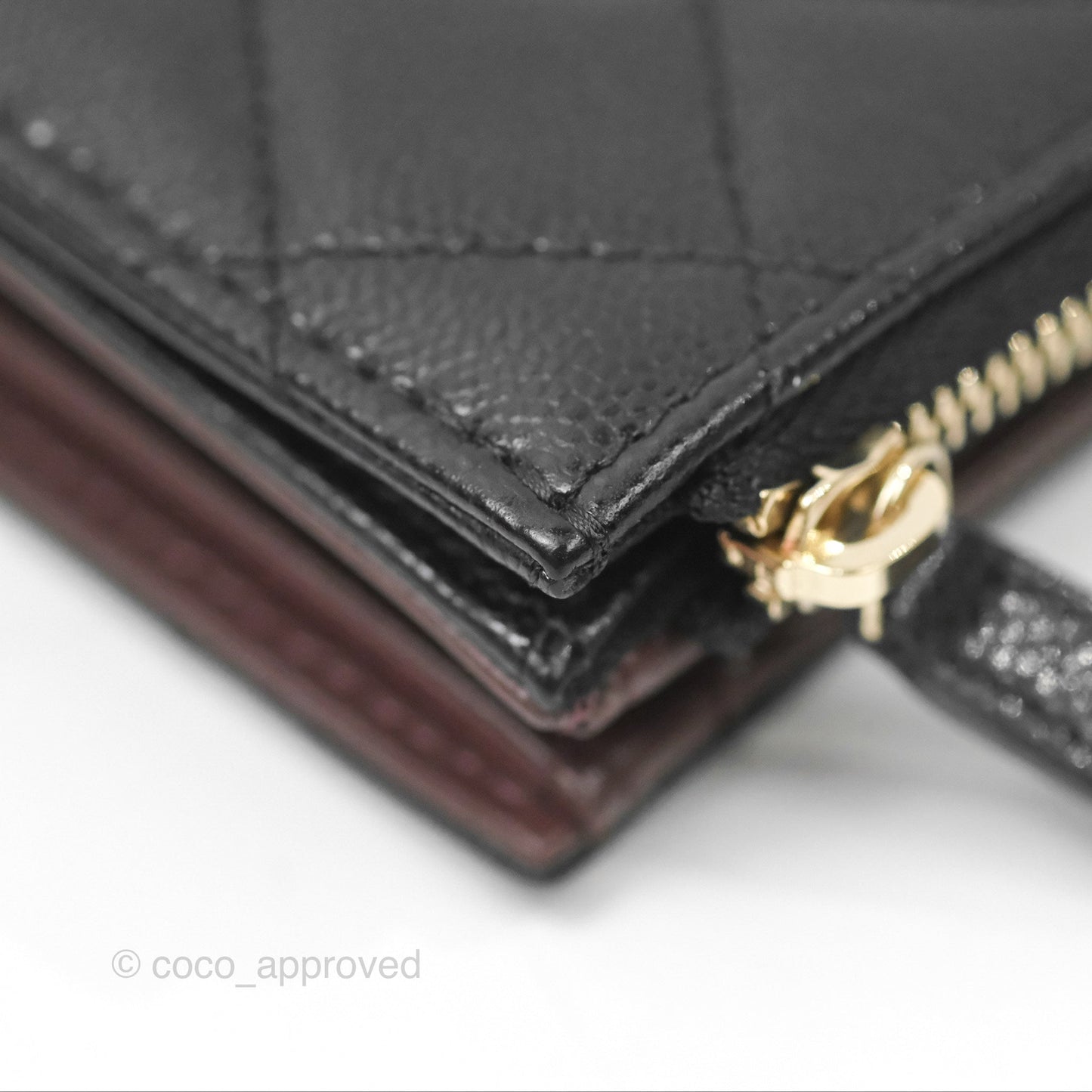 Chanel Compact Wallet Black Caviar Gold Hardware 23A