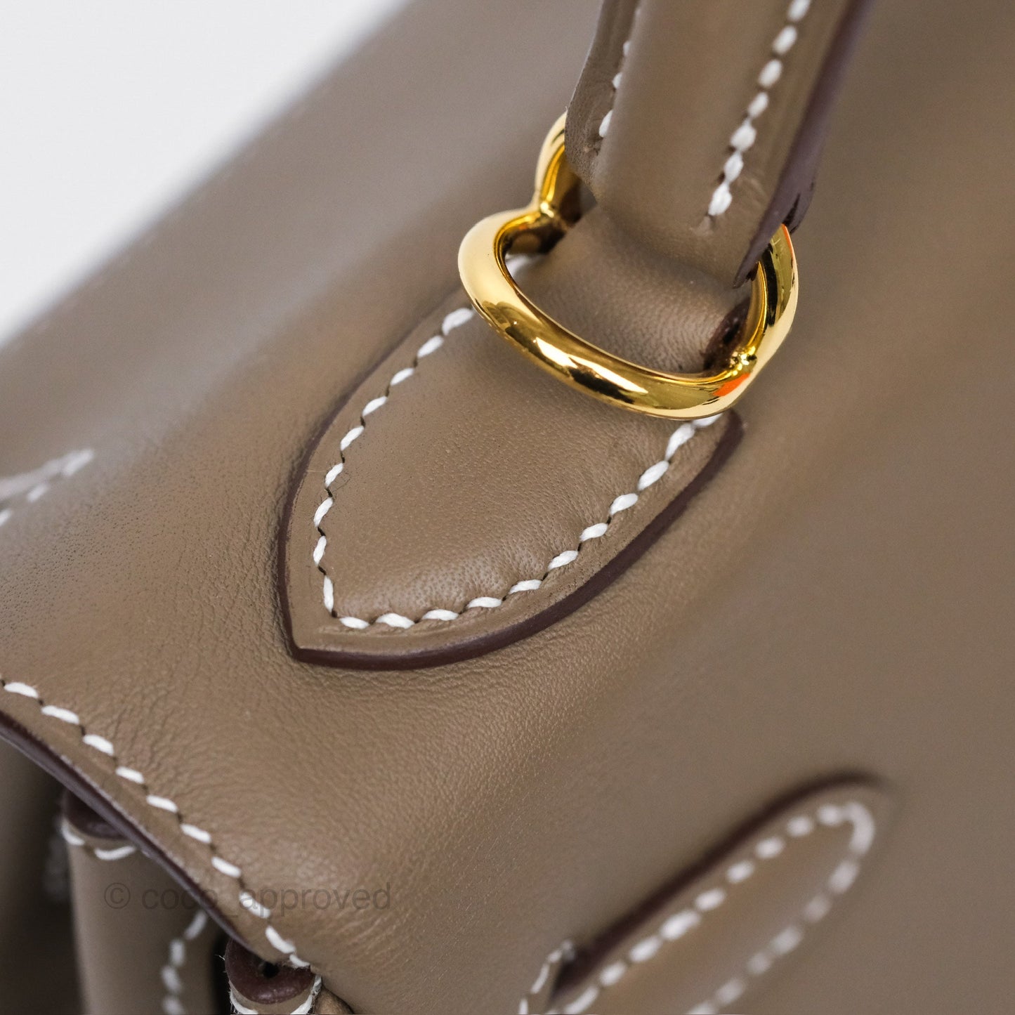 Hermès Retourne Kelly 25 Etoupe 18 Swift Gold Hardware