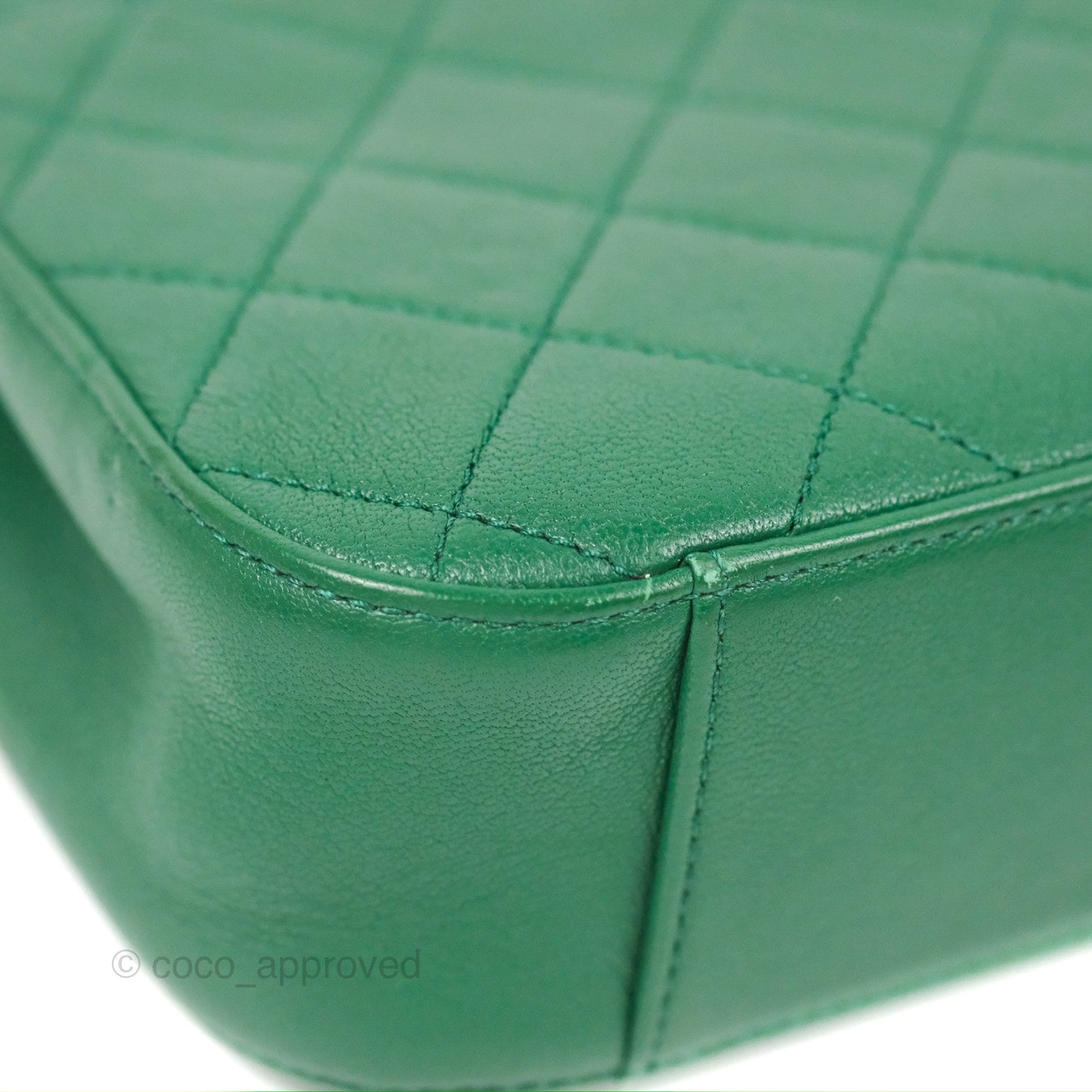 Chanel Chain Infinity Top Handle Bag Green Lambskin Aged Gold Hardware