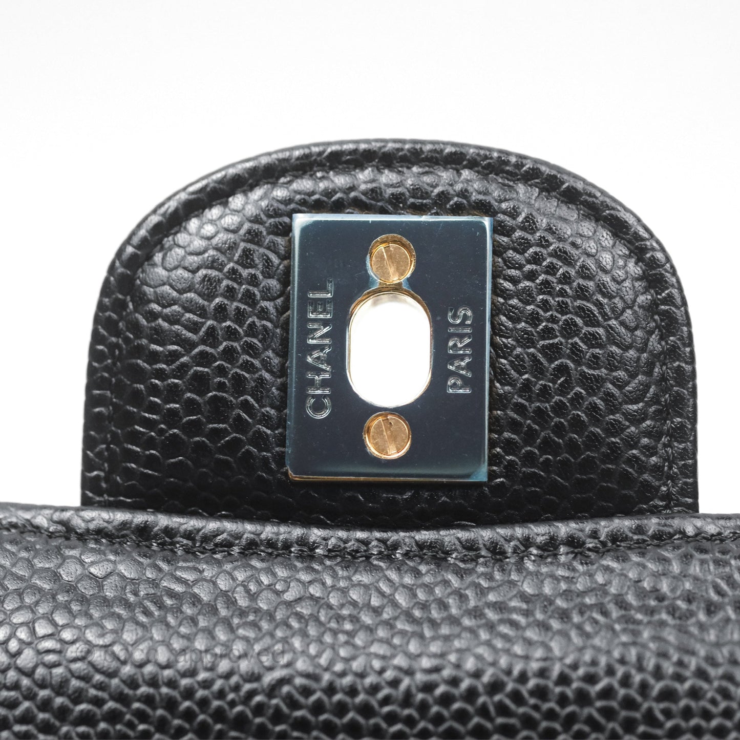 Chanel Classic M/L Medium Flap Quilted Black Caviar Gold Hardware