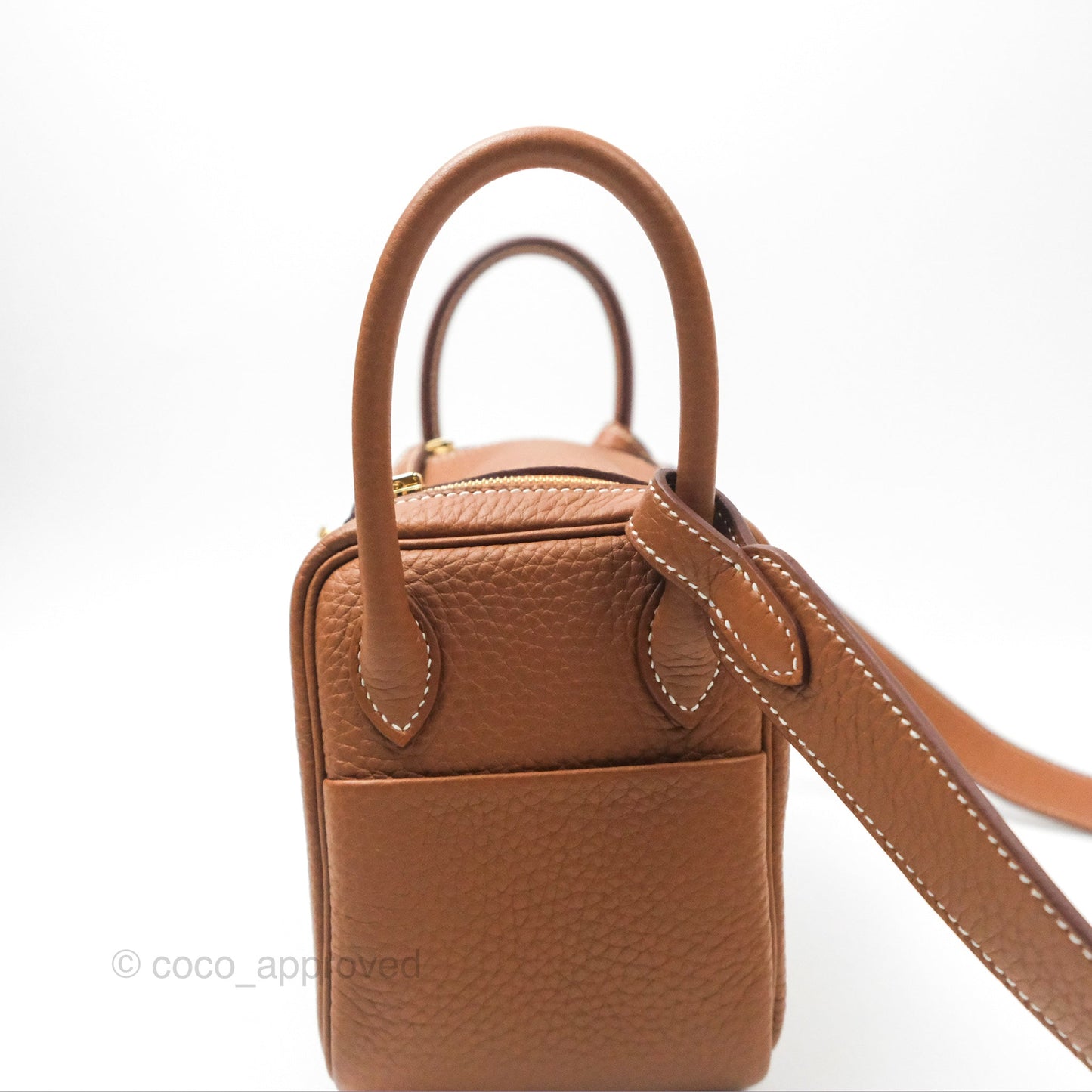 Hermès Mini Lindy 20 Gold Clemence Gold Hardware