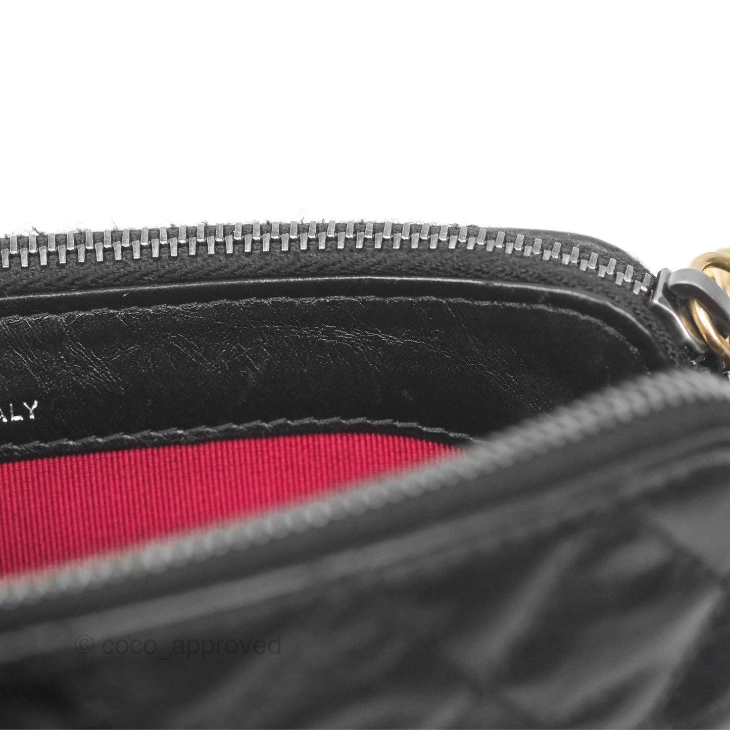 Chanel Gabrielle Clutch With Logo Strap Aged Calfskin Black Mixed Hardware