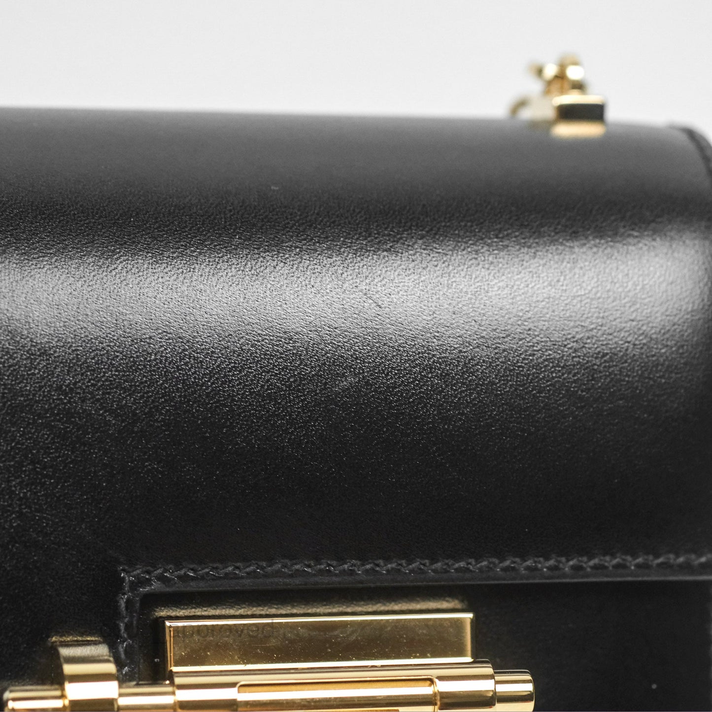Hermes Mini Verrou Chaine Bag Black Box Leather Gold Hardware