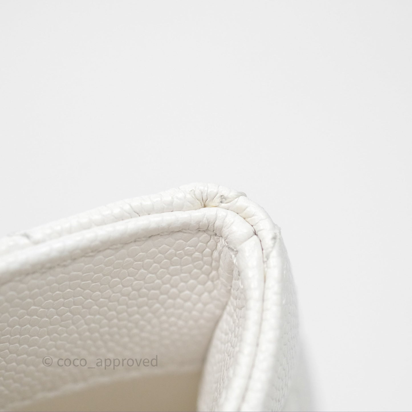 Chanel Small Coco Handle Quilted White Caviar Gold Hardware