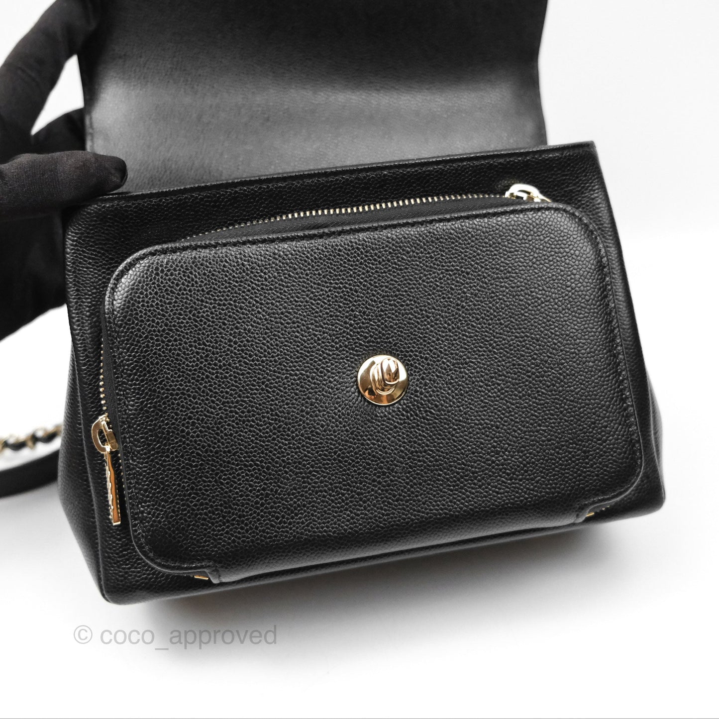Chanel Quilted Medium Business Affinity Flap Black Caviar Light Gold Hardware