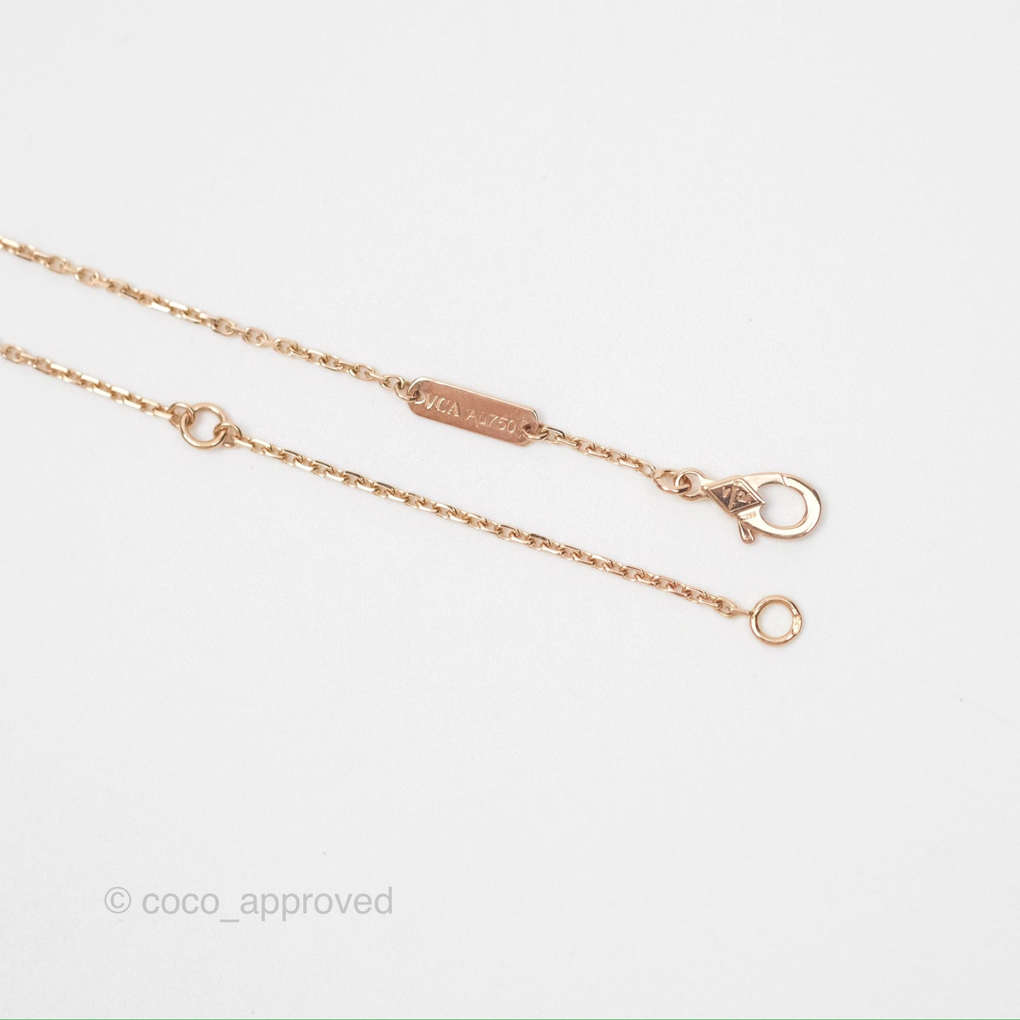 Van Cleef & Arpels Vintage Alhambra Pendant Onxy Diamond Rose Gold