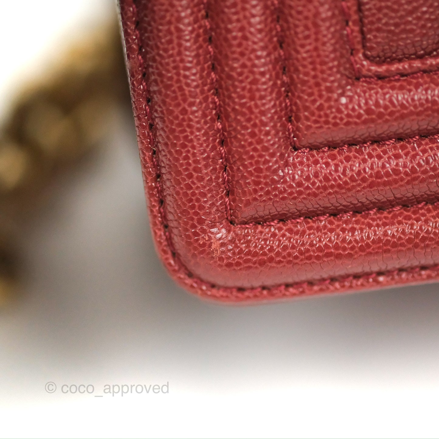 Chanel Quilted Medium Boy Burgundy Caviar Aged Gold Hardware