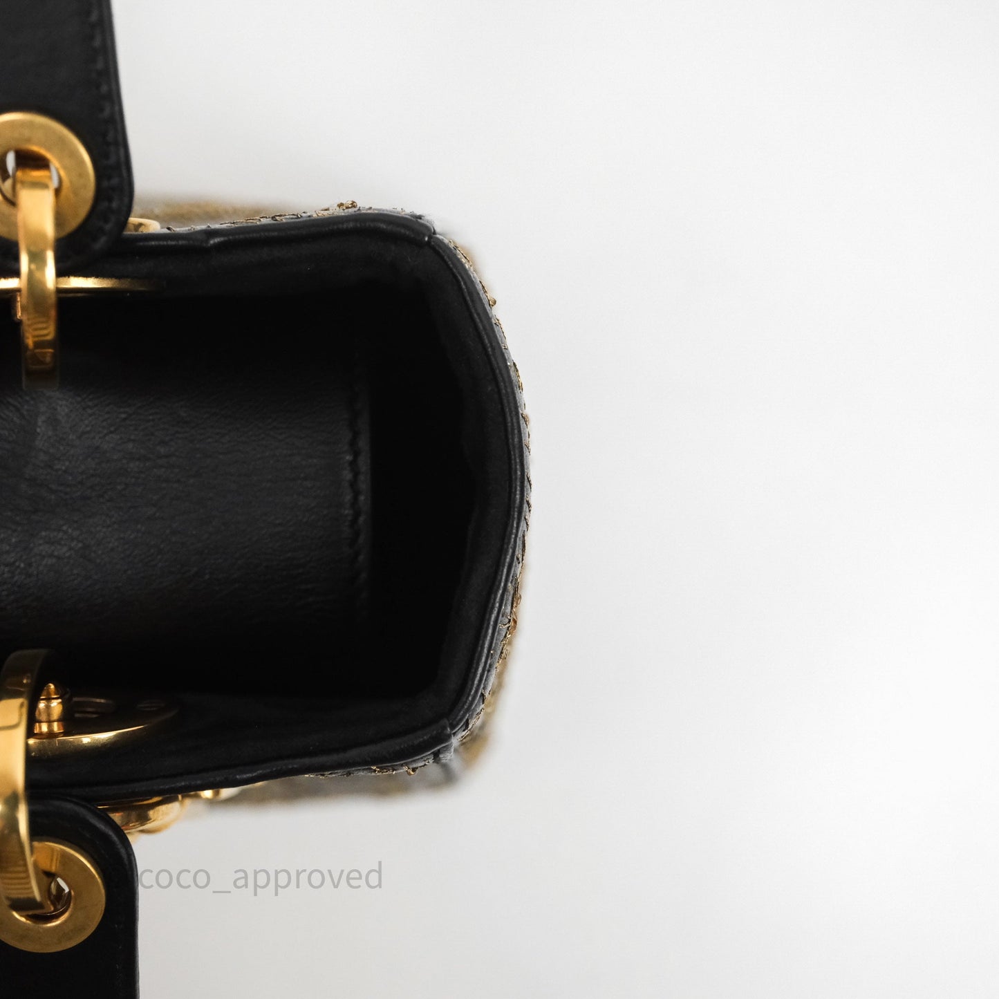 Christian Dior Medium Lady Dior Limited Edition The Moon In My EyesBag Black Calfskin Gold Hardware
