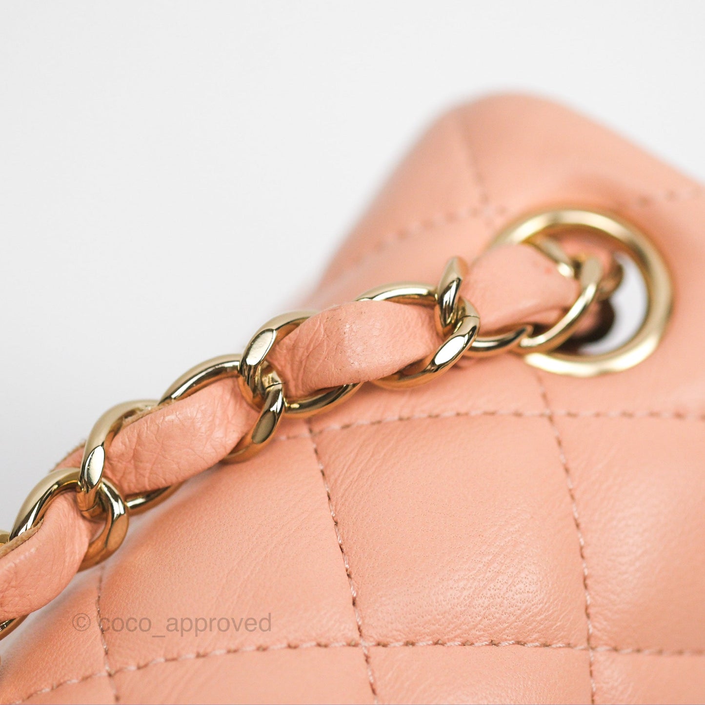Chanel Quilted Mini Square Lambskin Light Beige Pink Gold Hardware