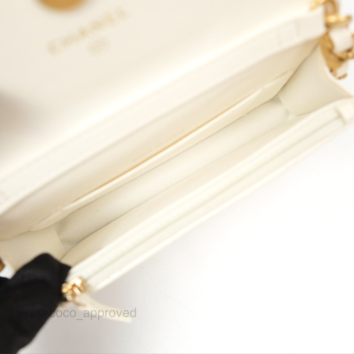 Chanel 19 Clutch With Chain Ivory White Lambskin Mixed Hardware