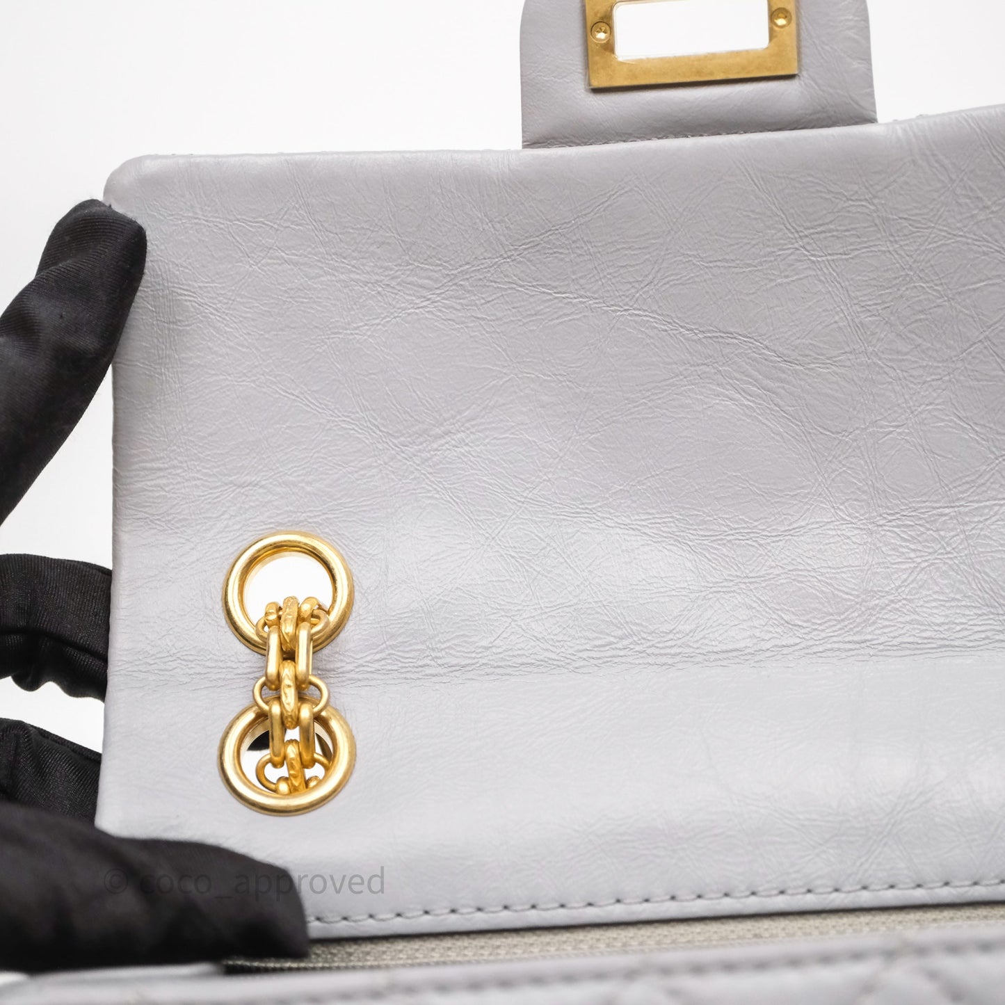 Chanel Mini Reissue 224 Grey Aged Calfskin Aged Gold Hardware