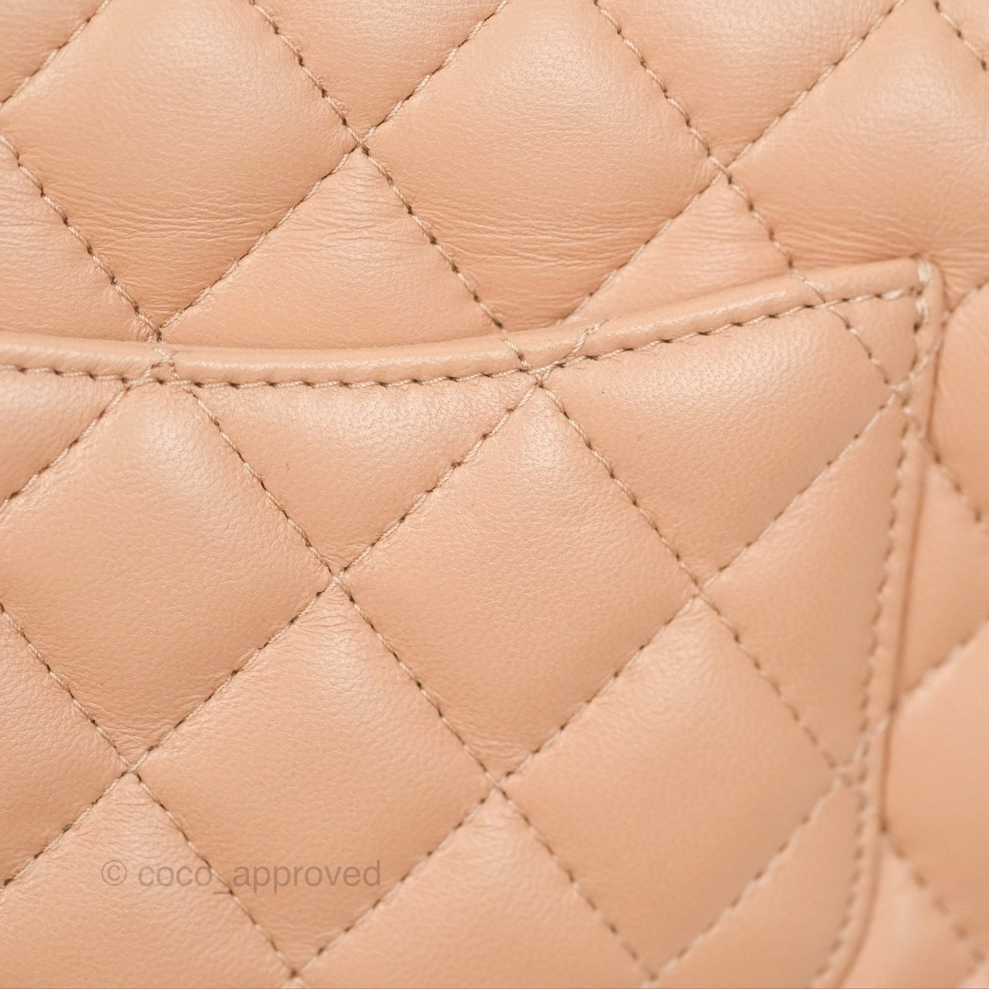 Chanel Quilted Mini Rectangular Flap Beige Lambskin Gold Hardware