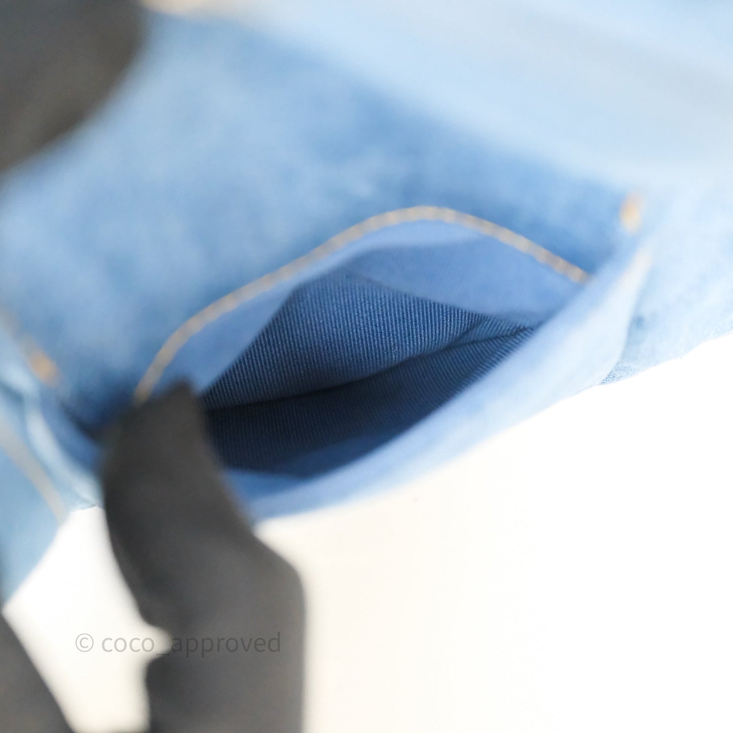 Chanel Double Pocket Hobo Bag Blue Denim Aged Gold Hardware
