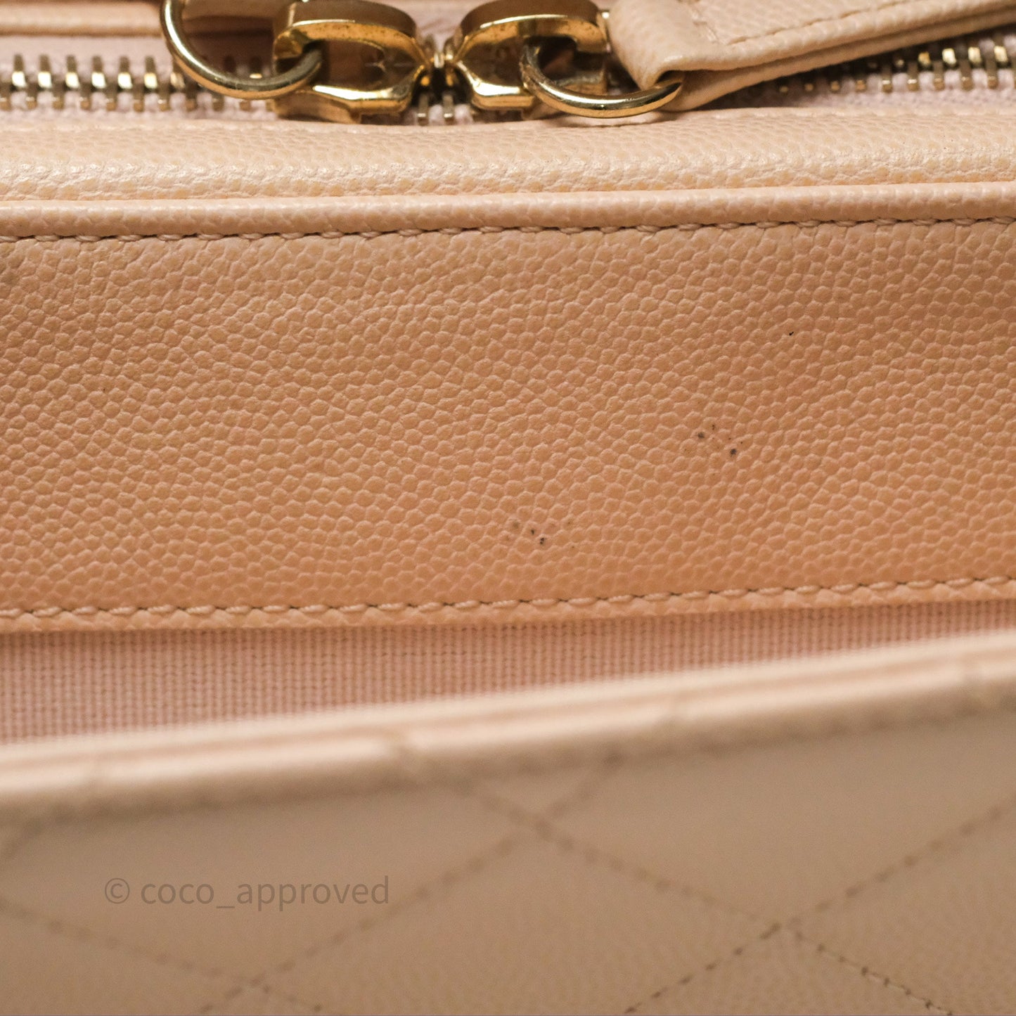 Chanel Quilted Small Like The Wallet Flap Light Beige Pink Caviar Light Gold Hardware 22C