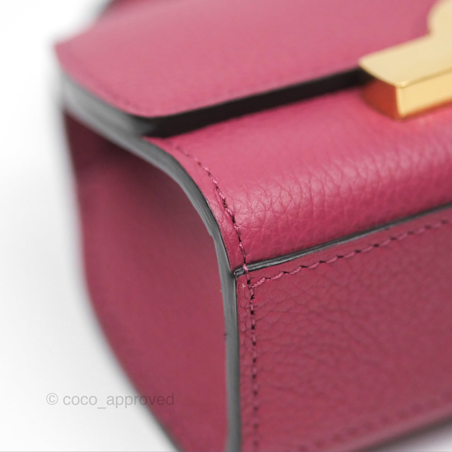 Moynat Réjane Nano Litchi Taurillon Blush Leather