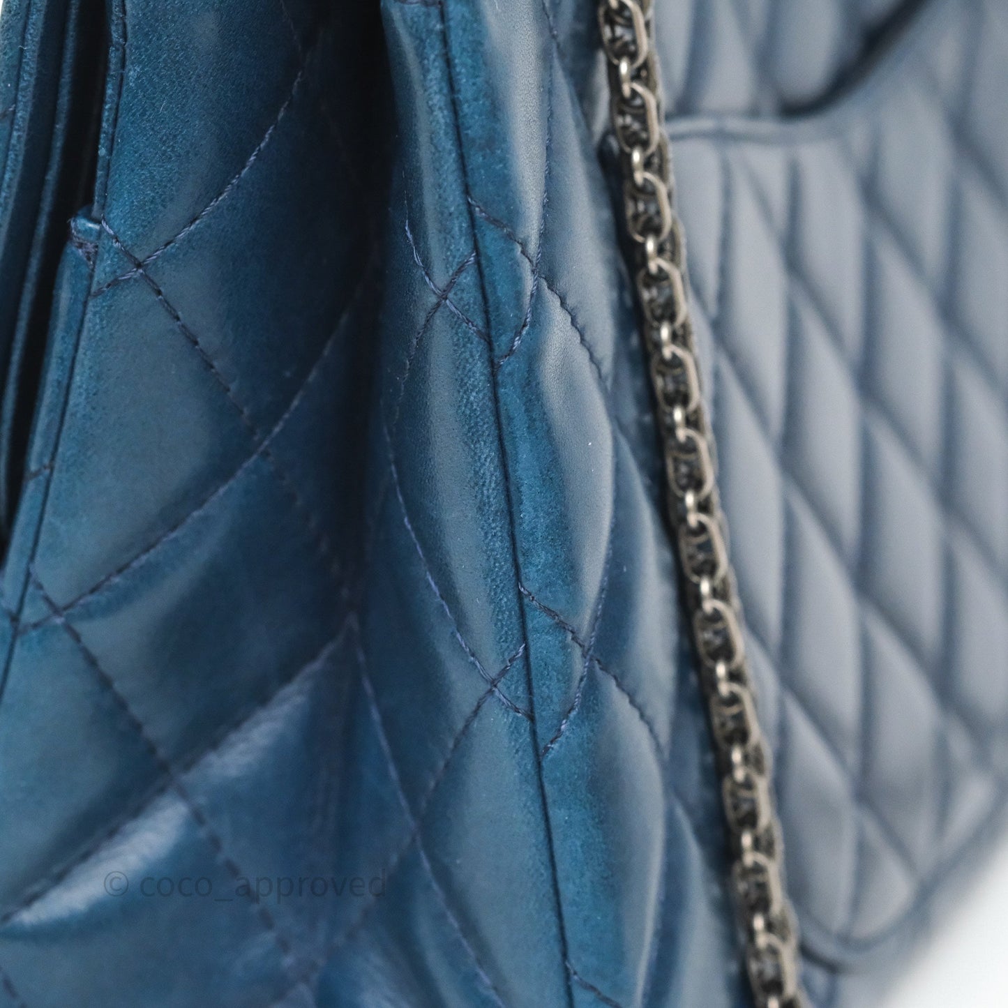 Chanel Reissue 227 Quilted Navy Lambskin Ruthenium Hardware