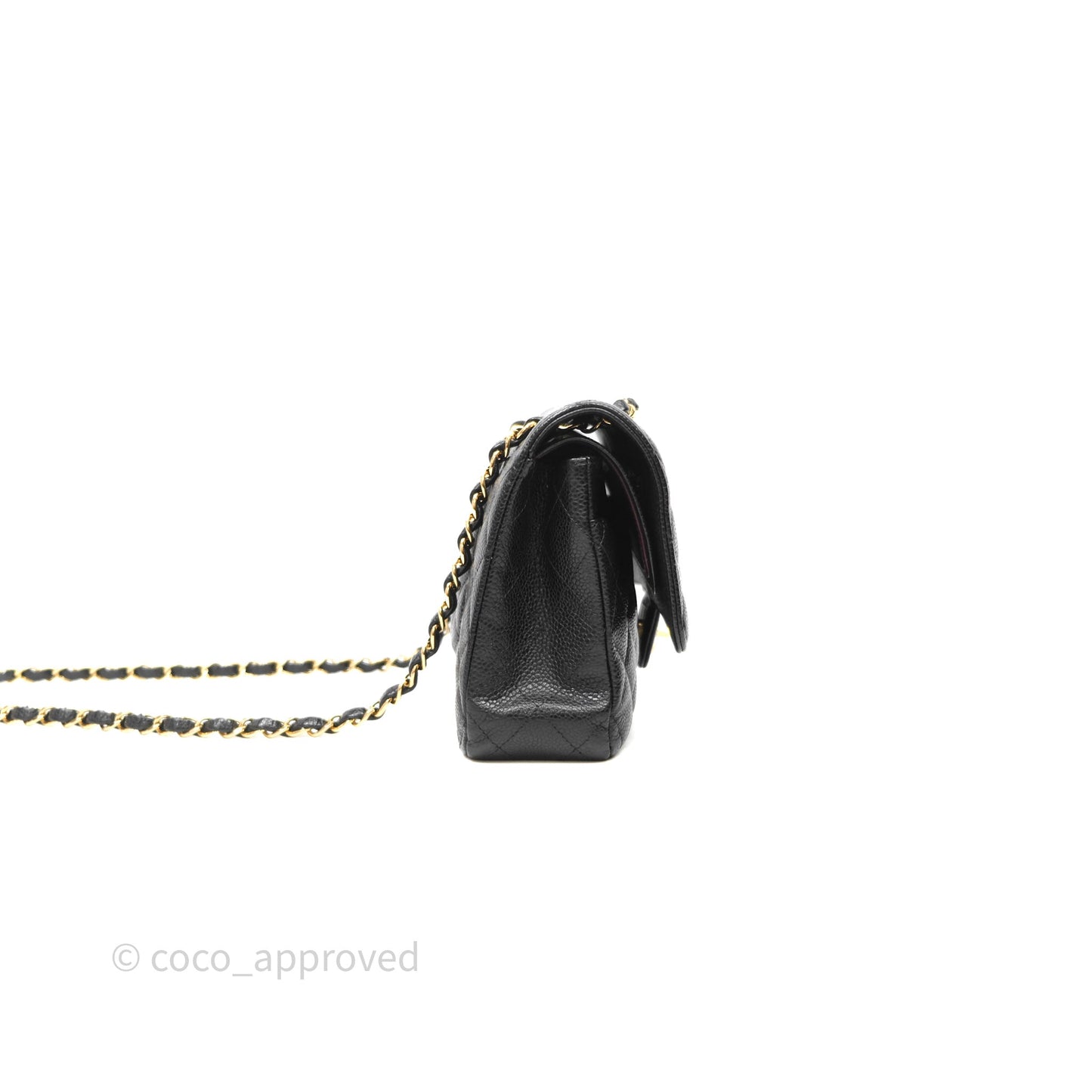 Chanel Classic M/L Medium Flap Quilted Black Caviar Gold Hardware