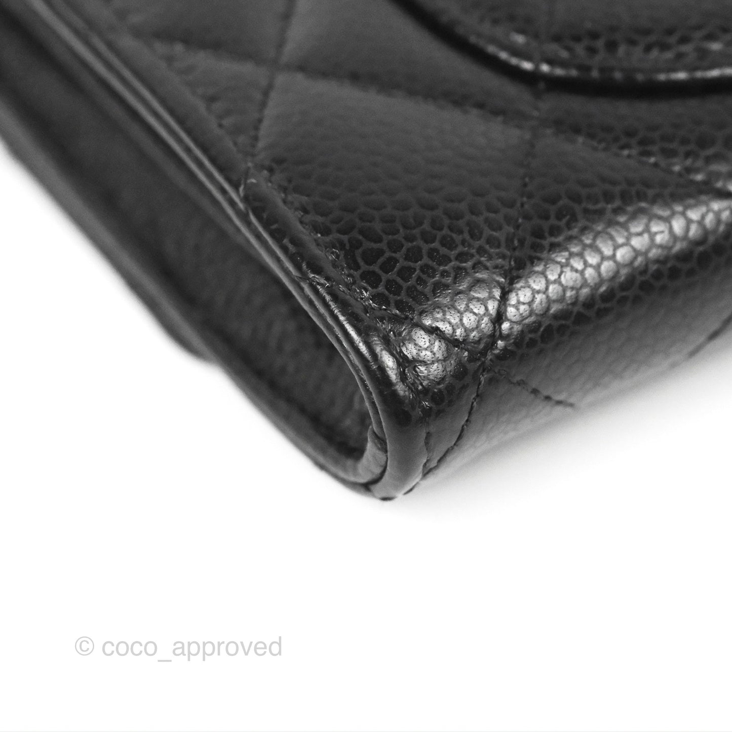 Chanel Quilted Classic Zip Long Wallet Black Caviar Gold Hardware